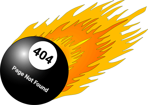 flaming 8 ball 404 page