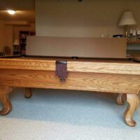 side view of a 7 foot Santa Ana pool table from Olhausen