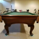End shot of an AMF Highlander pool table.
