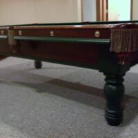 Huge turned legs on the Brunswick Timberfall pool table