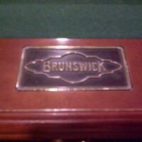 Brunswick logo on the Timberfalls pool table