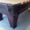 Leather fringed drop pockets on Ventura 3 pool table.