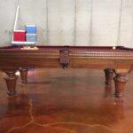Side view of a Stratford pool table by Kasson.