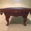 End view of Olhausen Queen Anne pool table.