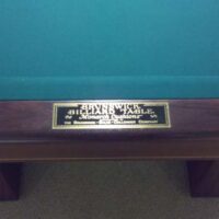BBC logo from the 1920's on an Arcade 4 leg pool table.