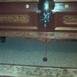 ornate inlays adorn this 1880's pool table.