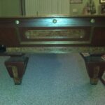 end view of this 9 foot pool table.
