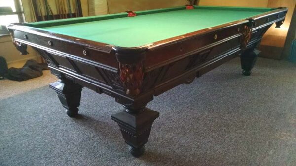 Brunswick Balke Collender Manhatten pool table. Great view of this table from the corner.