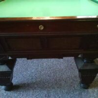 Look at the legs and profile on the end of this pool table. Brunswick really pulled out all the stops with this Manhatten style pool table.