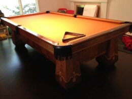 The Paragon pool table from Brunswick-Balke-Collender for sale in a rare 4 leg version