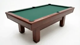 Brunswick Hawthorn pool table on a white background. Angle view.