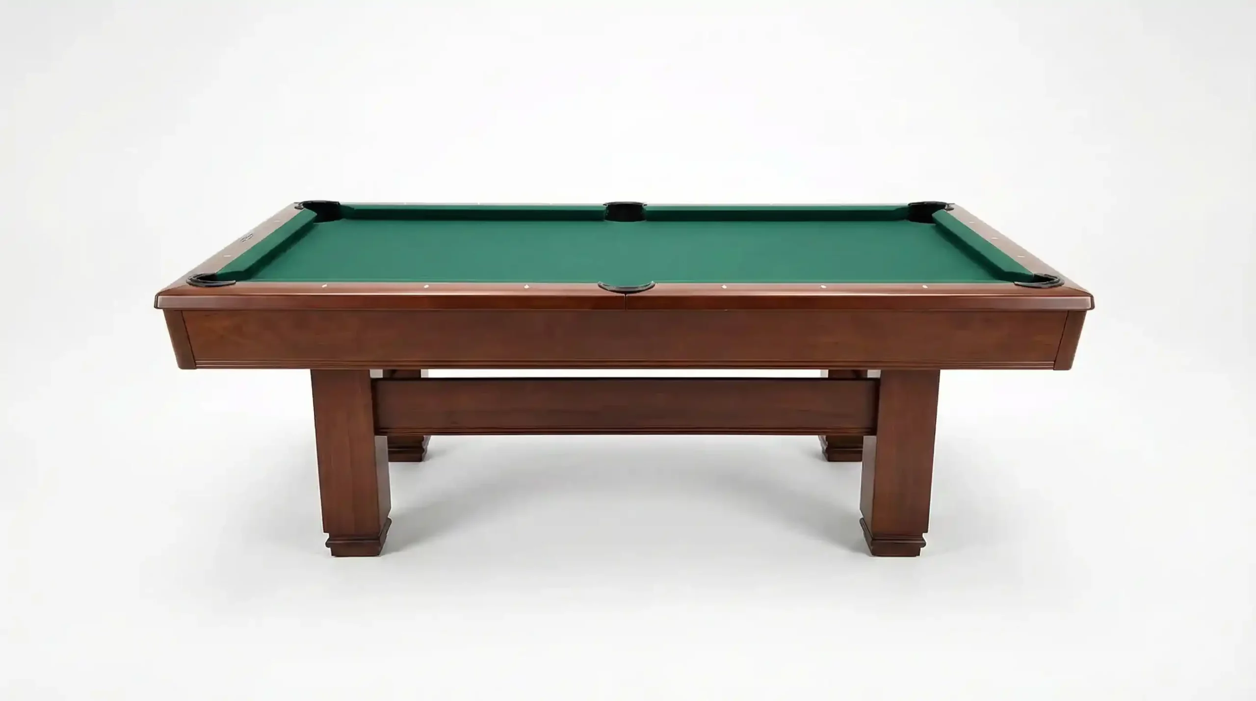 Brunswick Hawthorn pool table view from the side on a white background.