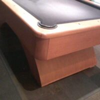 closeup corner view of the Waterfall pool table.