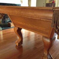 Leg detail on a Brunswick Brookstone 2 pool table