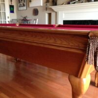 Side detail on Brunswick Brookstone 2 pool table