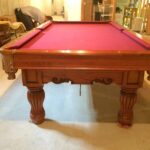 end view of a Brunswick Domnion pool table.