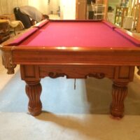end view of a Brunswick Domnion pool table.