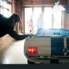 player taking a shot on a Ford Shelby GT car pool table.