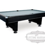 Angle view of Black Diamond pool table on white background.