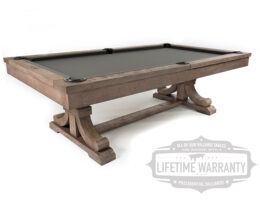 carmel pool table from the corner angle