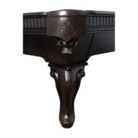 Closeup view of beautiful walnut leg on a Presidential Cleveland pool table!