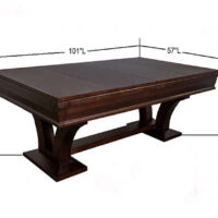 image depicting the dimensions of a Hamilton pool table with dining top in place.