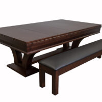 Hamilton pool table, compelete with dining top in place and bench for seating!