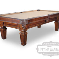 Angle view of Hartford pool table.