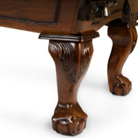 leg detail from a closeup view of the Monroe pool table!
