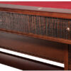 closeup view of rails on the Legend pool table!