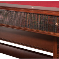 closeup view of rails on the Legend pool table!