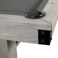 Closeup view of the corner pocket area on a Silverton pool table.