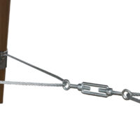 Turn buckles hold everything tight on the Roosevelt pool table.