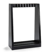 empty 8 place floor standing angled cue rack.