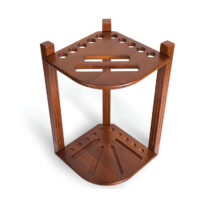 corner cue rack in chestnut