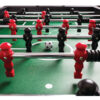 players on a Zoom foosball table