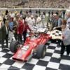 Mario Andretti in the winners circle after the 1969 Grand Prix.