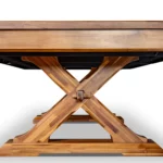 exclusive farm style x leg view on the underside of the Kennedy pool table from Presidential Billiards.