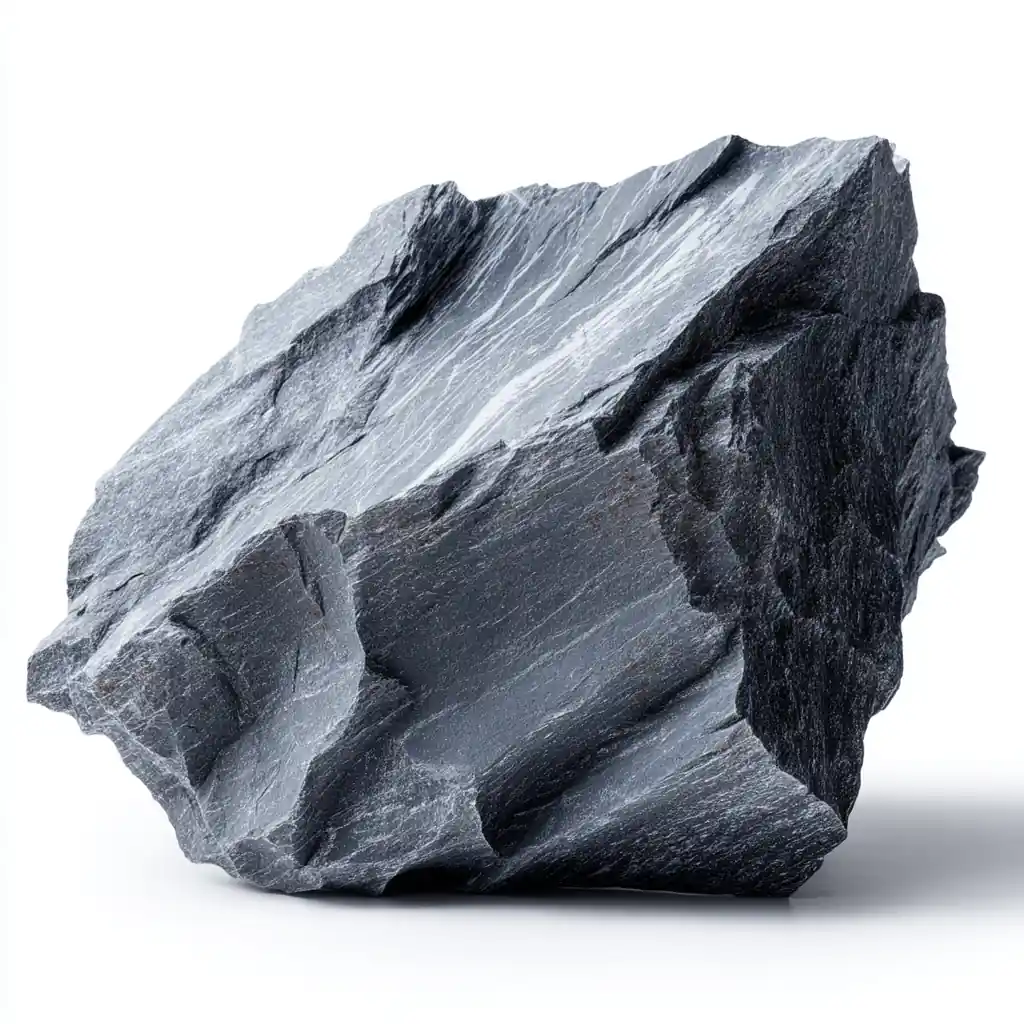 a large chunk of raw slate rock